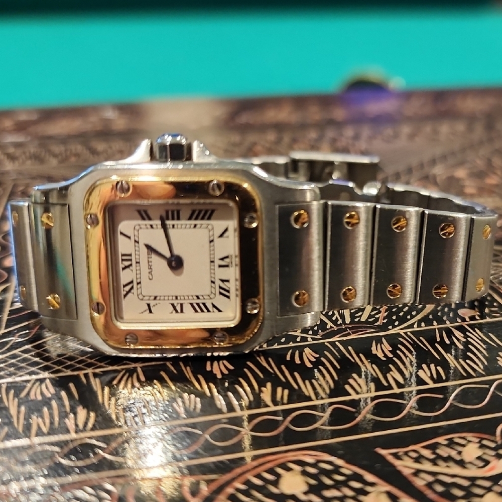 Ladies Cartier Santos Two Tone Wristwatch